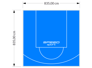 70M2/835X835CM BŁĘKITNE BOISKO DO KOSZYKÓWKI SPEEDSPORT HEXA POWER PRO