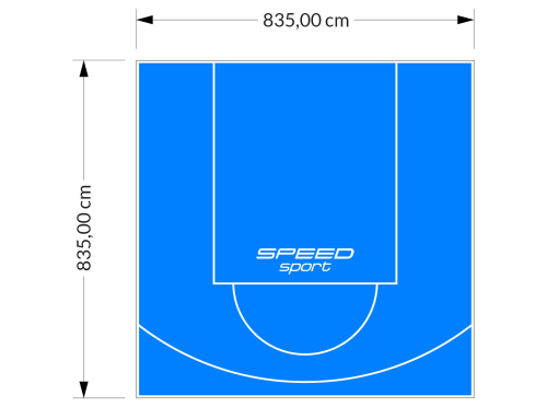 70M2/835X835CM BŁĘKITNE BOISKO DO KOSZYKÓWKI SPEEDSPORT HEXA POWER PRO