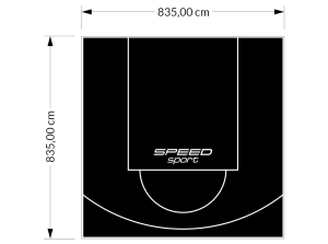 70M2/835X835CM CZARNE BOISKO DO KOSZYKÓWKI SPEEDSPORT HEXA POWER PRO