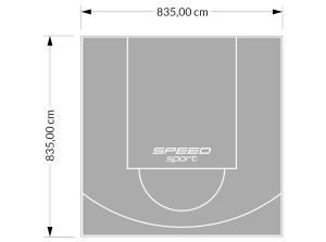 70M2/835X835CM SZARE BOISKO DO KOSZYKÓWKI SPEEDSPORT HEXA POWER PRO