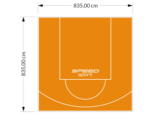 70M2/835X835CM POMARAŃCZOWE BOISKO DO KOSZYKÓWKI SPEEDSPORT HEXA POWER PRO