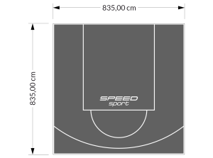 70M2/835X835CM GRAFITOWE BOISKO DO KOSZYKÓWKI SPEEDSPORT HEXA POWER PRO