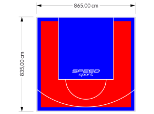 72M2/835X865CM CZERWONO-NIEBIESKIE BOISKO DO KOSZYKÓWKI SPEEDSPORT HEXA POWER PRO