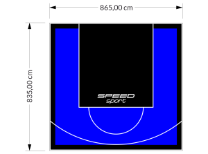 72M2/835X865CM NIEBIESKO-CZARNE BOISKO DO KOSZYKÓWKI SPEEDSPORT HEXA POWER PRO