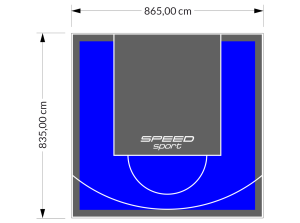 72M2/835X865CM NIEBIESKO-GRAFITOWE BOISKO DO KOSZYKÓWKI SPEEDSPORT HEXA POWER PRO