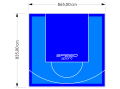 72M2/835X865CM BŁĘKITNO-NIEBIESKIE BOISKO DO KOSZYKÓWKI SPEEDSPORT HEXA POWER PRO