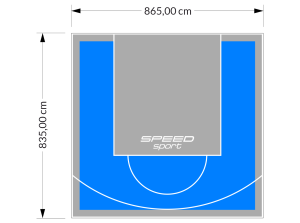 72M2/835X865CM BŁĘKITNO-SZARE BOISKO DO KOSZYKÓWKI SPEEDSPORT HEXA POWER PRO
