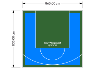72M2/835X865CM BŁĘKITNO-ZIELONE BOISKO DO KOSZYKÓWKI SPEEDSPORT HEXA POWER PRO