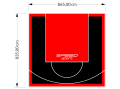 72M2/835X865CM CZARNO-CZERWONE BOISKO DO KOSZYKÓWKI SPEEDSPORT HEXA POWER PRO