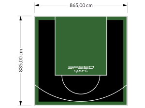 72M2/835X865CM CZARNO-ZIELONE BOISKO DO KOSZYKÓWKI SPEEDSPORT HEXA POWER PRO