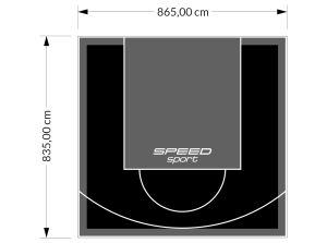 72M2/835X865CM CZARNO-GRAFITOWE BOISKO DO KOSZYKÓWKI SPEEDSPORT HEXA POWER PRO