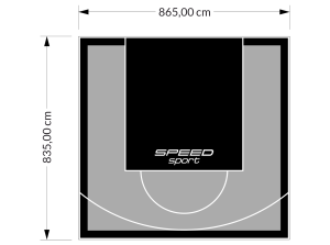 72M2/835X865CM SZARO-CZARNE BOISKO DO KOSZYKÓWKI SPEEDSPORT HEXA POWER PRO