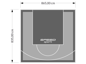 72M2/835X865CM SZARO-GRAFITOWE BOISKO DO KOSZYKÓWKI SPEEDSPORT HEXA POWER PRO