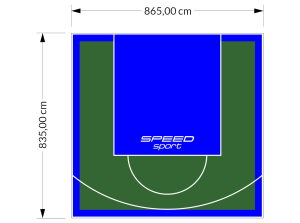 72M2/835X865CM ZIELONO-NIEBIESKIE BOISKO DO KOSZYKÓWKI SPEEDSPORT HEXA POWER PRO