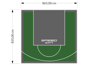 72M2/835X865CM ZIELONO-GRAFITOWE BOISKO DO KOSZYKÓWKI SPEEDSPORT HEXA POWER PRO