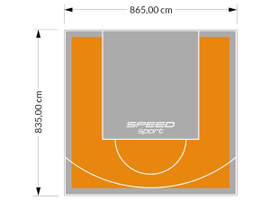 72M2/835X865CM POMARAŃCZOWO-SZARE BOISKO DO KOSZYKÓWKI SPEEDSPORT HEXA POWER PRO