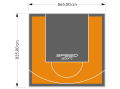 72M2/835X865CM POMARAŃCZOWO-GRAFITOWE BOISKO DO KOSZYKÓWKI SPEEDSPORT HEXA POWER PRO