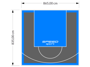 72M2/835X865CM GRAFITOWO-BŁĘKITNE BOISKO DO KOSZYKÓWKI SPEEDSPORT HEXA POWER PRO
