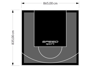 72M2/835X865CM GRAFITOWO-CZARNE BOISKO DO KOSZYKÓWKI SPEEDSPORT HEXA POWER PRO