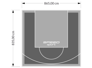 72M2/835X865CM GRAFITOWO-SZARE BOISKO DO KOSZYKÓWKI SPEEDSPORT HEXA POWER PRO