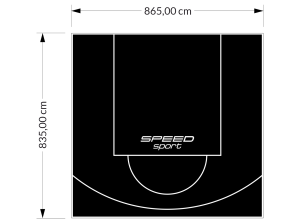 72M2/835X865CM CZARNE BOISKO DO KOSZYKÓWKI SPEEDSPORT HEXA POWER PRO