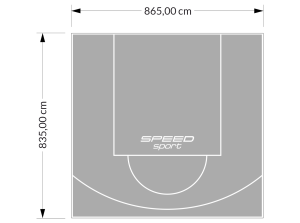 72M2/835X865CM SZARE BOISKO DO KOSZYKÓWKI SPEEDSPORT HEXA POWER PRO