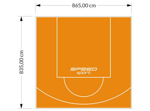 72M2/835X865CM POMARAŃCZOWE BOISKO DO KOSZYKÓWKI SPEEDSPORT HEXA POWER PRO