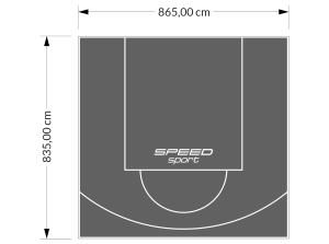 72M2/835X865CM GRAFITOWE BOISKO DO KOSZYKÓWKI SPEEDSPORT HEXA POWER PRO