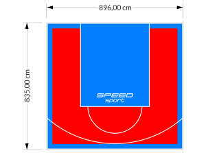 75M2/835X896CM CZERWONO-BŁĘKITNE BOISKO DO KOSZYKÓWKI SPEEDSPORT HEXA POWER PRO