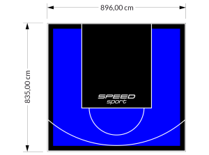 75M2/835X896CM NIEBIESKO-CZARNE BOISKO DO KOSZYKÓWKI SPEEDSPORT HEXA POWER PRO