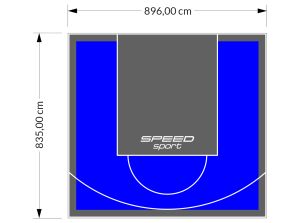 75M2/835X896CM NIEBIESKO-GRAFITOWE BOISKO DO KOSZYKÓWKI SPEEDSPORT HEXA POWER PRO