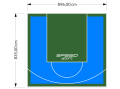 75M2/835X896CM BŁĘKITNO-ZIELONE BOISKO DO KOSZYKÓWKI SPEEDSPORT HEXA POWER PRO