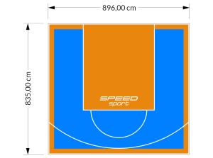 75M2/835X896CM BŁĘKITNO-POMARAŃCZOWE BOISKO DO KOSZYKÓWKI SPEEDSPORT HEXA POWER PRO
