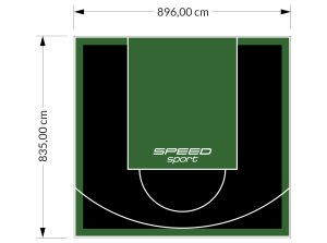 75M2/835X896CM CZARNO-ZIELONE BOISKO DO KOSZYKÓWKI SPEEDSPORT HEXA POWER PRO