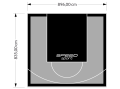 75M2/835X896CM SZARO-CZARNE BOISKO DO KOSZYKÓWKI SPEEDSPORT HEXA POWER PRO