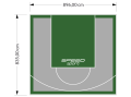 75M2/835X896CM SZARO-ZIELONE BOISKO DO KOSZYKÓWKI SPEEDSPORT HEXA POWER PRO