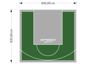 75M2/835X896CM ZIELONO-SZARE BOISKO DO KOSZYKÓWKI SPEEDSPORT HEXA POWER PRO