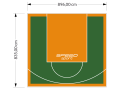 75M2/835X896CM ZIELONO-POMARAŃCZOWE BOISKO DO KOSZYKÓWKI SPEEDSPORT HEXA POWER PRO