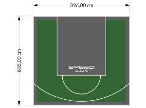 75M2/835X896CM ZIELONO-GRAFITOWE BOISKO DO KOSZYKÓWKI SPEEDSPORT HEXA POWER PRO