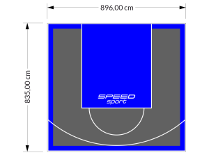 75M2/835X896CM GRAFITOWO-NIEBIESKIE BOISKO DO KOSZYKÓWKI SPEEDSPORT HEXA POWER PRO