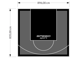 75M2/835X896CM GRAFITOWO-CZARNE BOISKO DO KOSZYKÓWKI SPEEDSPORT HEXA POWER PRO