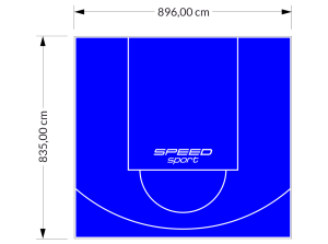 75M2/835X896CM NIEBIESKIE BOISKO DO KOSZYKÓWKI SPEEDSPORT HEXA POWER PRO