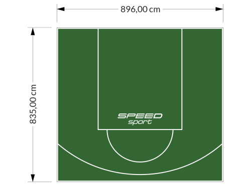 75M2/835X896CM ZIELONE BOISKO DO KOSZYKÓWKI SPEEDSPORT HEXA POWER PRO