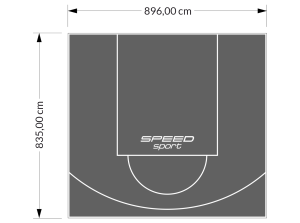 75M2/835X896CM GRAFITOWE BOISKO DO KOSZYKÓWKI SPEEDSPORT HEXA POWER PRO