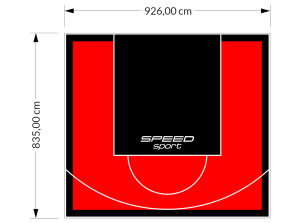 77M2/835X926CM CZERWONO-CZARNE BOISKO DO KOSZYKÓWKI SPEEDSPORT HEXA POWER PRO
