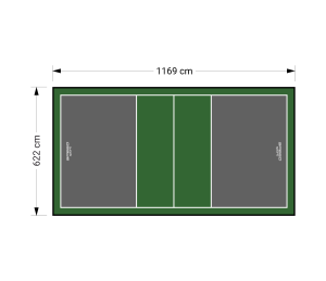 73M2/1169X622CM GRAFITOWO-ZIELONE BOISKO DO SIATKÓWKI SPEEDSPORT HEXA POWER PRO