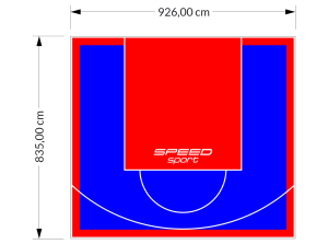 77M2/835X926CM NIEBIESKO-CZERWONE BOISKO DO KOSZYKÓWKI SPEEDSPORT HEXA POWER PRO