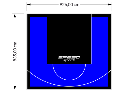77M2/835X926CM NIEBIESKO-CZARNE BOISKO DO KOSZYKÓWKI SPEEDSPORT HEXA POWER PRO
