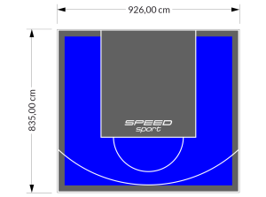 77M2/835X926CM NIEBIESKO-GRAFITOWE BOISKO DO KOSZYKÓWKI SPEEDSPORT HEXA POWER PRO