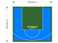 77M2/835X926CM BŁĘKITNO-ZIELONE BOISKO DO KOSZYKÓWKI SPEEDSPORT HEXA POWER PRO